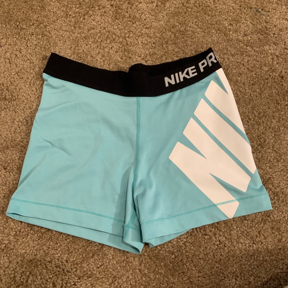 Turquoise Nike Compression Shorts